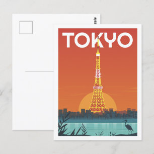 Tokyo Japan Famous Travel Place Illustration Postcard