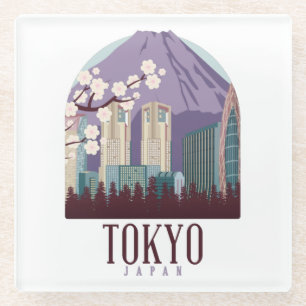 Tokyo Japan Japan Vintage Travel Glass Coaster