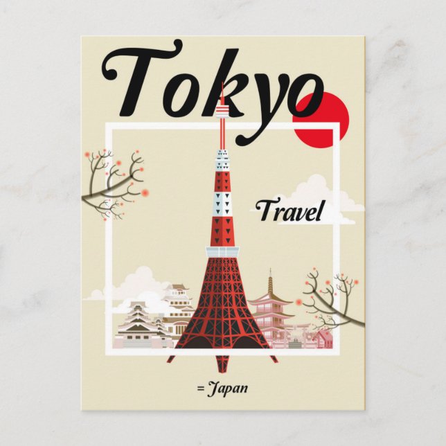 Tokyo Japan Japanese Vintage Travel asia  Postcard (Front)