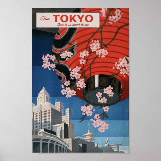 Tokyo Japan Japanese Vintage Travel Poster (Front)