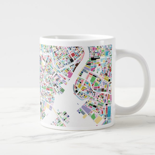 Tokyo Japan Map Large Coffee Mug (Right)