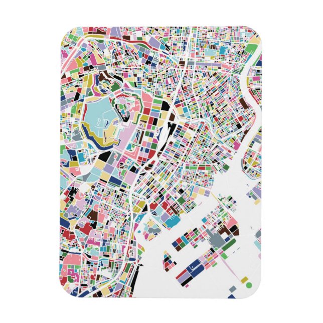 Tokyo Japan Map Magnet (Vertical)
