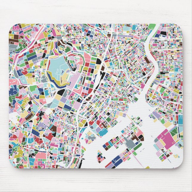 Tokyo Japan Map Mouse Mat (Front)