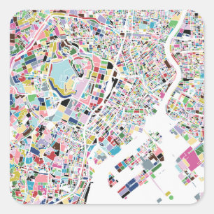 Tokyo Japan Map Square Sticker