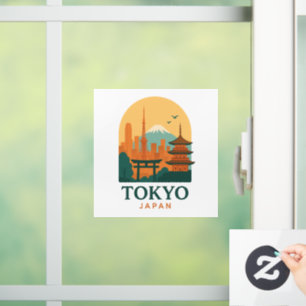 Tokyo Japan Minimalist Travel Souvenir City View Window Cling