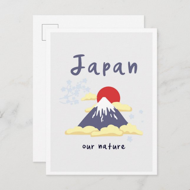 Tokyo Japan Mountain Vintage Travel Postcard (Front/Back)