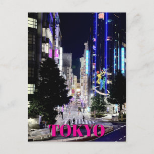 Tokyo Japan Neon Lights at Night Postcard