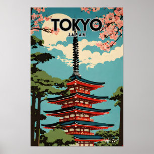 Tokyo Japan Nostalgic Retro Travel Art Poster