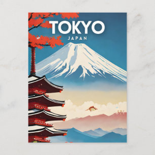 Tokyo Japan Nostalgic Travel Postcard