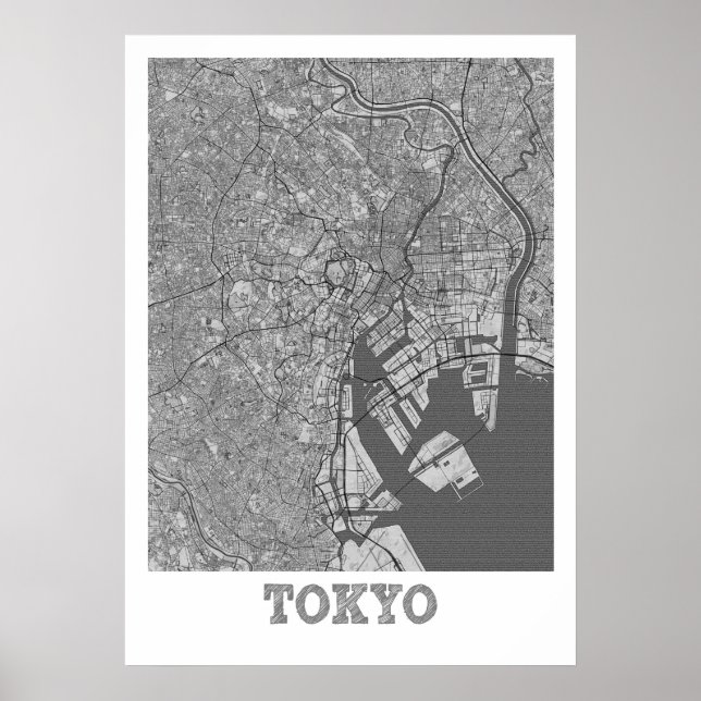Tokyo - Japan Pencil City Map Poster (Front)