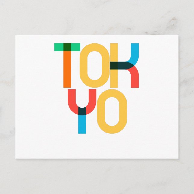 Tokyo Japan Pop Art Letters Postcard (Front)