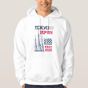 Tokyo Japan Retro Urban Tower Graphic Design Hoodie