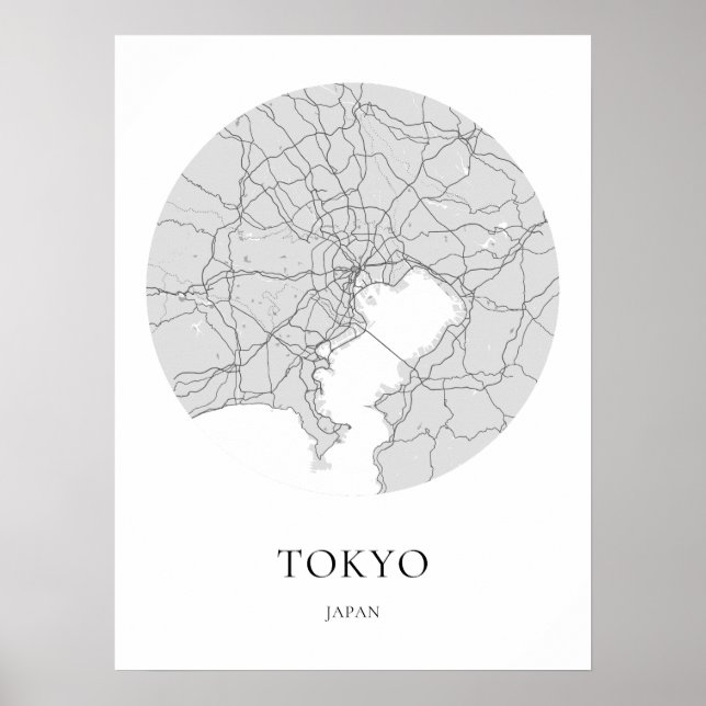 Tokyo Japan Simple Minimalist Map Poster (Front)