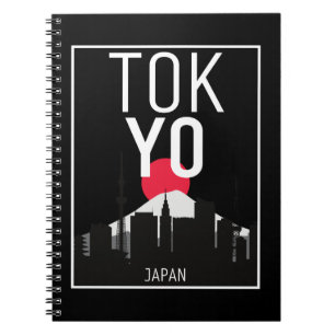 Tokyo Japan Skyline Mount Fuji Notebook