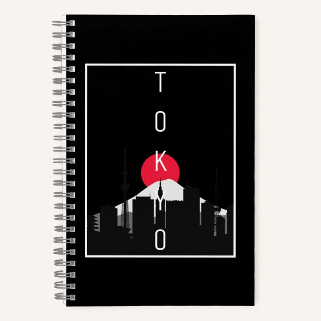 Tokyo Japan Skyline Mount Fuji Notebook (Front)