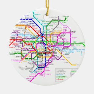 Tokyo Japan Subway Map Ceramic Tree Decoration