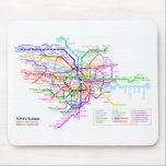 Tokyo Japan Subway Map Mouse Mat<br><div class="desc">Tokyo Japan Subway Map 東京地下鉄マップ</div>