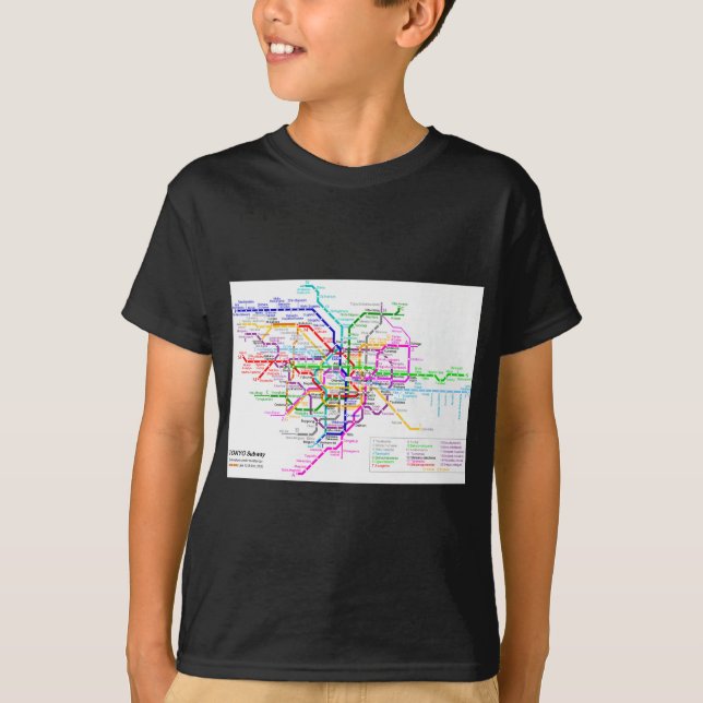 Tokyo Japan Subway Map T-Shirt (Front)