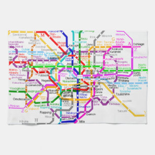 Tokyo Japan Subway Map Tea Towel