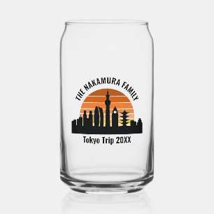 Tokyo Japan Sunset Custom Vacation Souvenir Can Glass