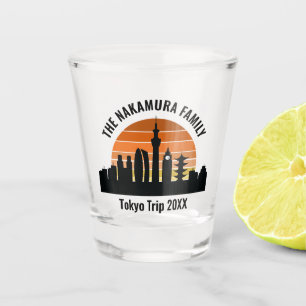 Tokyo Japan Sunset Custom Vacation Souvenir Shot Glass