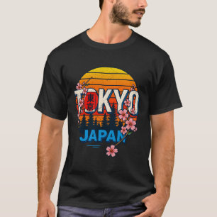 Tokyo Japan Text With Calligraphy Sakura Flowers S T-Shirt