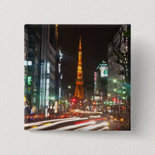 Tokyo, Japan. Tokyo Tower is a communications 15 Cm Square Badge