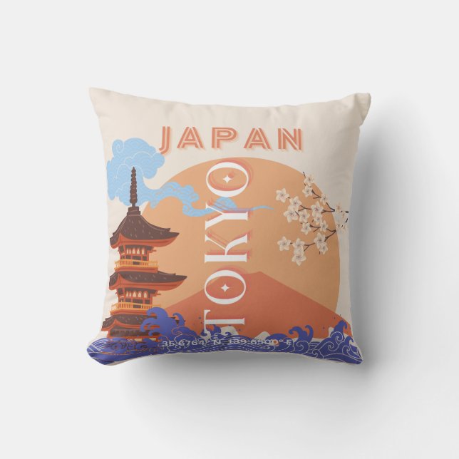 Tokyo Japan Travel Art Cushion (Front)
