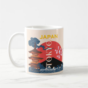 Tokyo Japan Travel Art, Retro Travel Art Coffee Mug