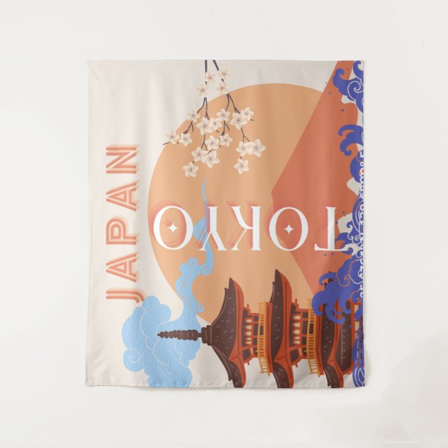 Tokyo Japan Travel Art Tapestry (Front)