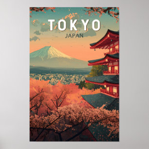 Tokyo Japan Travel Art Vintage Poster