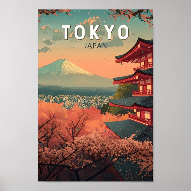 Tokyo Japan Travel Art Vintage Poster (Front)