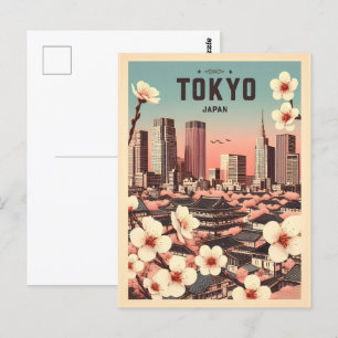 Tokyo Japan travel vintage gifts Postcard