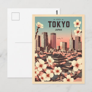 Tokyo Japan travel vintage gifts Postcard