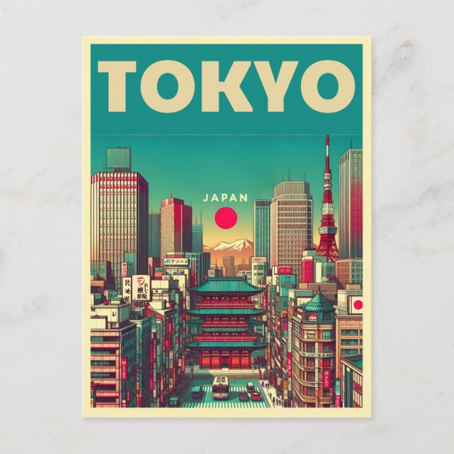 Tokyo Japan travel vintage gifts  Postcard (Front)