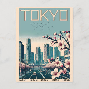 Tokyo Japan travel vintage gifts Postcard
