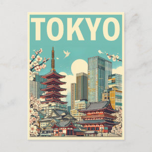 Tokyo Japan travel vintage gifts Postcard