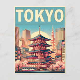 Tokyo Japan travel vintage gifts Postcard