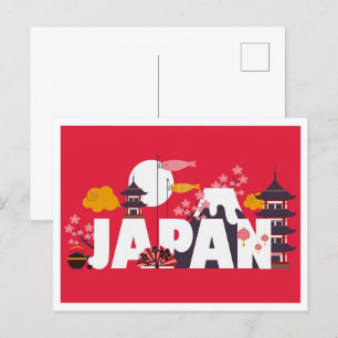 Tokyo Japan Vintage Art Illustration Travel Postcard