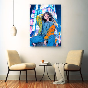 Tokyo JK Art Panel Sushi Musume GenerativeAI Canvas Print