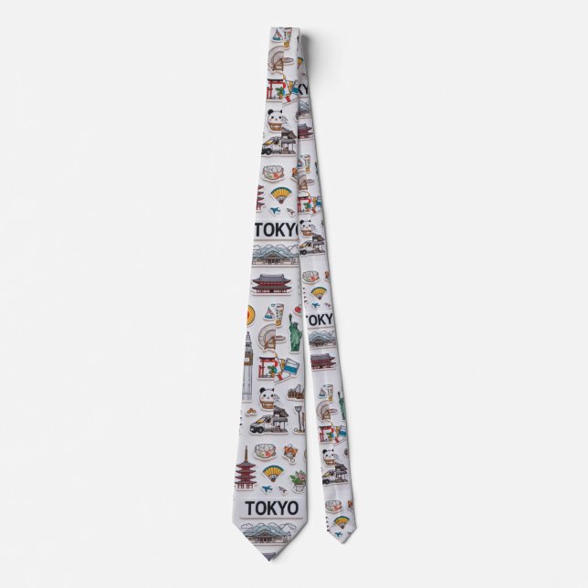 Tokyo Kawaii Sticker Bomb: Japan Pop Edition Tie (Front)