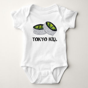 Tokyo Kid Japan Japanese Food Avocado Sushi Roll Baby Bodysuit