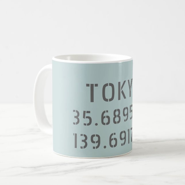 Tokyo Latitude & Longitude Coffee Mug (Front Left)
