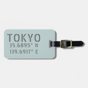 Tokyo Latitude & Longitude Luggage Tag