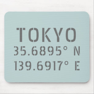 Tokyo Latitude & Longitude Mouse Mat