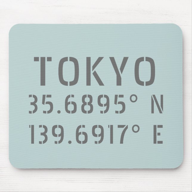 Tokyo Latitude & Longitude Mouse Mat (Front)