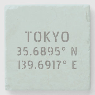 Tokyo Latitude Longitude Stone Coaster