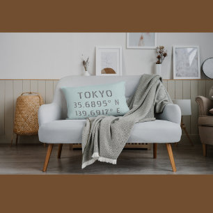 Tokyo Latitude Longitude Throw Pillow