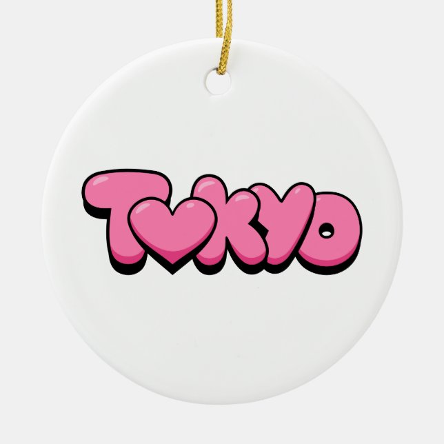 Tokyo Love Ceramic Tree Decoration (Front)