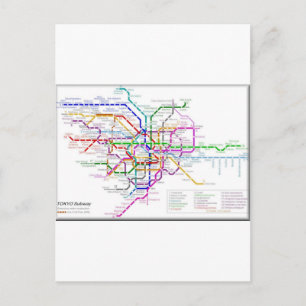 Tokyo Metro Map Postcard